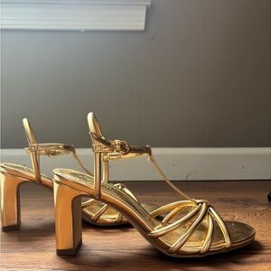 J. Crew Factory Gold Strappy Sandals